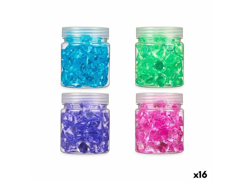 Декоративни Камъни Gift Decor Син Зелен Лилав Розов 150 g Диамант (16 броя)