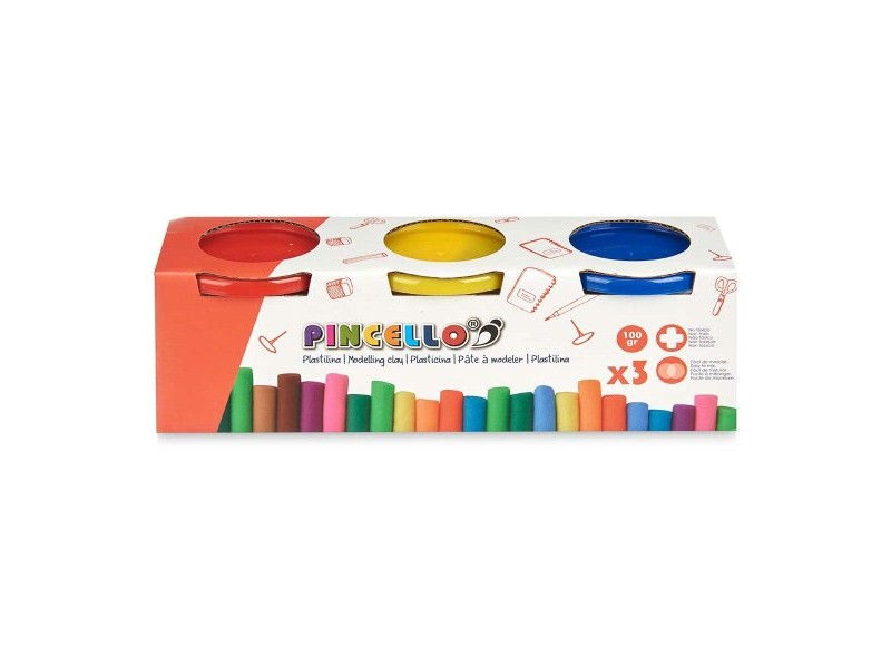 Игра от Пластелин Pincello Жълт Син Червен (12 броя)