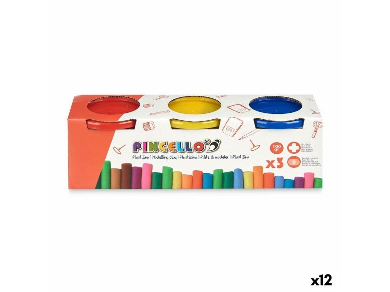 Игра от Пластелин Pincello Жълт Син Червен (12 броя)