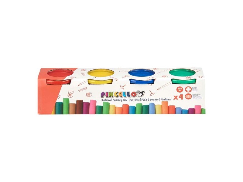 Игра от Пластелин Pincello Жълт Син Червен Зелен (12 броя)