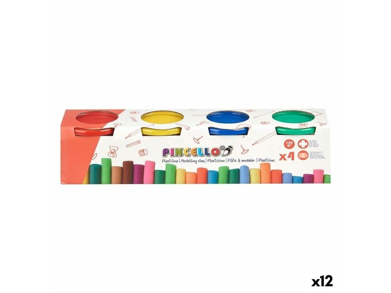 Игра от Пластелин Pincello Жълт Син Червен Зелен (12 броя)