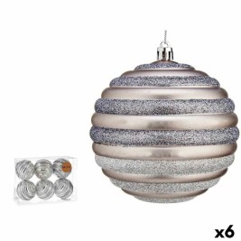 Комплект Коледни Топки Krist+ Сребрист Пластмаса Кръгове 10 cm (6 броя)