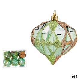 Комплект Коледни Топки Krist+ Зелен Пластмаса Диамант (12 броя)