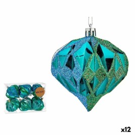 Комплект Коледни Топки Krist+ Син Пластмаса Диамант (12 броя)