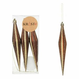 Комплект Коледни Декорации Krist+ Кафяв PVC Разтеглен 8,5 x 3,5 x 19 cm (12 броя)