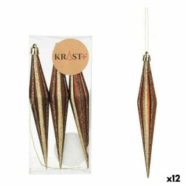 Комплект Коледни Декорации Krist+ Кафяв PVC Разтеглен 8,5 x 3,5 x 19 cm (12 броя)