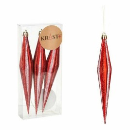 Комплект Коледни Декорации Krist+ Червен PVC Разтеглен 8,5 x 3,5 x 19 cm (12 броя)