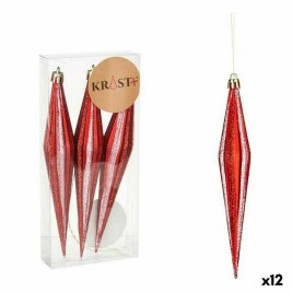 Комплект Коледни Декорации Krist+ Червен PVC Разтеглен 8,5 x 3,5 x 19 cm (12 броя)