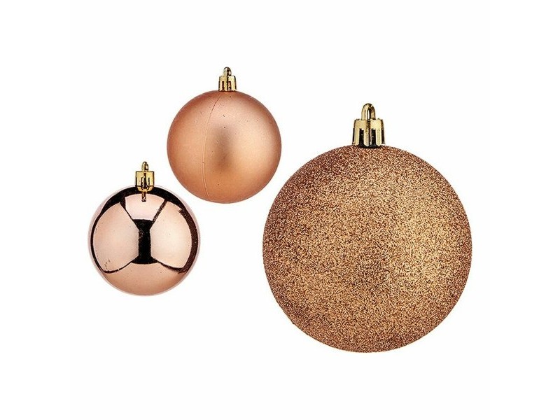 Комплект Коледни Топки Мед Пластмаса Ø 7 cm (12 броя)