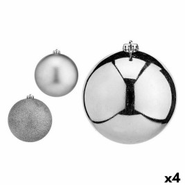 Комплект Коледни Топки Krist+ Сребрист Пластмаса Ø 15 cm (4 броя)