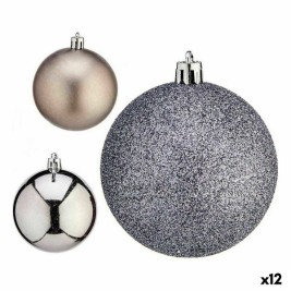 Комплект Коледни Топки Krist+ Сребрист Пластмаса Ø 7 cm (12 броя)
