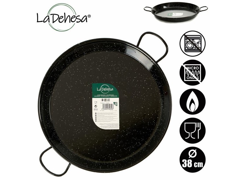 Тиган La Dehesa Черен Емайлирана Стомана Ø 38 cm 51 x 6 x 39 cm (6 броя)