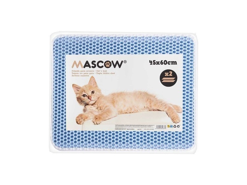 Подложка за Котешка Тоалетна Mascow Син 60 x 45 x 1,5 cm (12 броя)