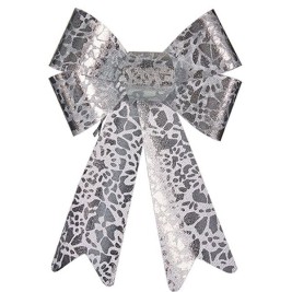 Ласо Krist+ Сребрист Принтиран 16 x 24 x 4 cm Коледна Украса (12 броя)