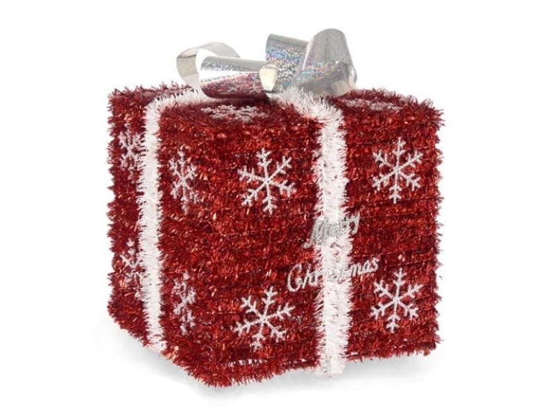 Подаръчна кутия Бял Червен Сребрист полипропилен PET 20 x 23 x 20 cm (6 броя)