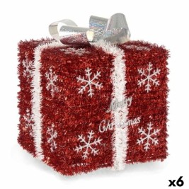 Подаръчна кутия Бял Червен Сребрист полипропилен PET 20 x 23 x 20 cm (6 броя)