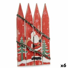 Висяща украса Krist+ Бял Червен Зелен Пластмаса Дървен MDF Дядо Коледа 34,7 x 4 x 60 cm Плакат LED Светлина (6 броя)