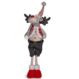 Коледен елен Krist+ FG09-PX21383A Червен Сив Коледен елен 13 x 65 x 18 cm (4 броя)