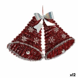 Коледна Украса Krist+ Бял Червен полипропилен PET Камбани 52 x 31,5 x 7,5 cm висулка Гирлянда LED Светлина (12 броя)