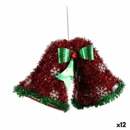 Коледна Украса Krist+ Бял Червен Зелен полипропилен PET Камбани 21 x 14 x 10 cm висулка Гирлянда (12 броя)