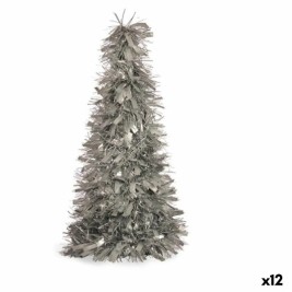Коледно дърво Krist+ Сребрист Сребро полипропилен PET Коледно дърво 27 x 45,5 x 27 cm Гирлянда (12 броя)