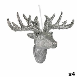 Коледна Украса Krist+ Бял Сребрист Сребро Коледен елен 32 cm висулка (4 броя)