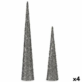 Коледна Украса Krist+ Сребрист Сребро Конуси 9,5 x 60 x 9,5 cm пайети (4 броя)