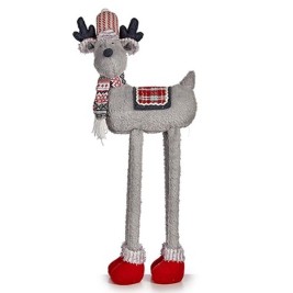 Декоративна фигурка Krist+ FG09-PX21385BR Червен Сив Коледен елен 23 x 55 x 49 cm (4 броя)
