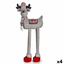 Декоративна фигурка Krist+ FG09-PX21385BR Червен Сив Коледен елен 23 x 55 x 49 cm (4 броя)