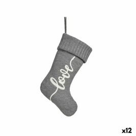 Коледна Украса Krist+ Love Бял Сив Плат Коледни Чорапи 28 x 4 x 46 cm (12 броя)