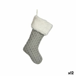 Коледна Украса Krist+ Бял Сив Плат Коледни Чорапи 28 x 4 x 46 cm (12 броя)