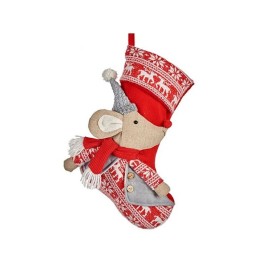Коледна Украса Krist+ FG03-RG1119A Сив полиестер Мишка Коледни Чорапи 31 x 5 x 48 cm (12 броя)