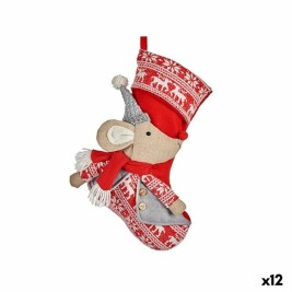 Коледна Украса Krist+ FG03-RG1119A Сив полиестер Мишка Коледни Чорапи 31 x 5 x 48 cm (12 броя)