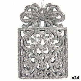Коледна Украса Krist+ Сребрист Пластмаса Пурпурин Подаръчна кутия 7,5 x 11,5 x 4 cm (24 броя)