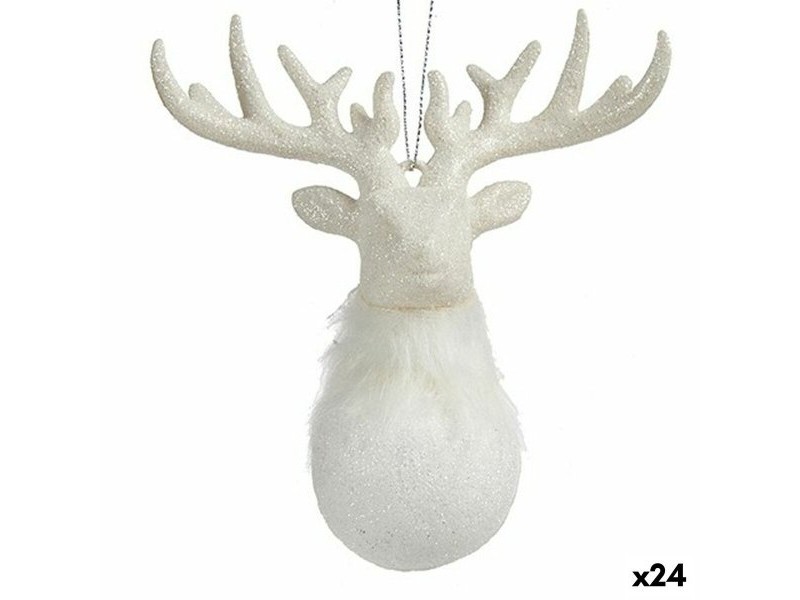 Коледна Украса Царица Бял Пластмаса Пурпурин 14 x 15,5 x 7 cm (24 броя)