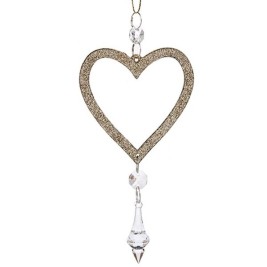 Коледна Украса Krist+ Champagne Пластмаса Пурпурин Сърце 9 x 16 x 2 cm (24 броя)