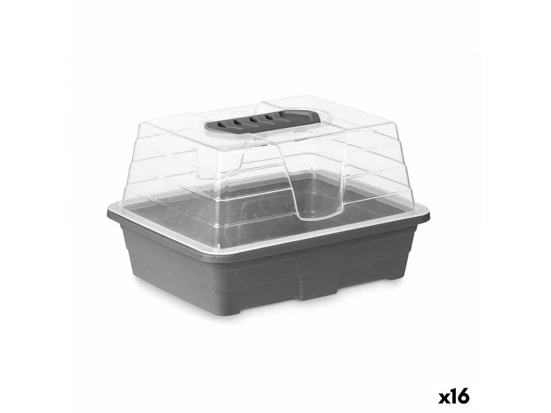 Парник Ibergarden Сив Прозрачен Пластмаса 21,5 x 12,8 x 17,4 cm (16 броя)