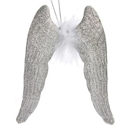 Коледна Украса Krist+ Сребрист Пластмаса Пурпурин Ангелски Крила 12,5 x 15 x 2,5 cm (24 броя)