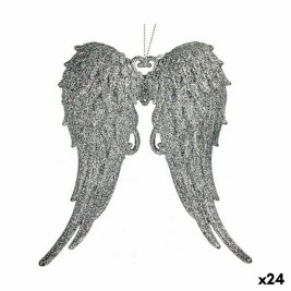 Коледна Украса Krist+ Сребрист Пластмаса Пурпурин Ангелски Крила 13 x 14,5 x 2,5 cm (24 броя)