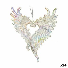 Коледна Украса Krist+ Седеф Пластмаса Пурпурин Ангелски Крила 12 x 13 x 2,5 cm (24 броя)