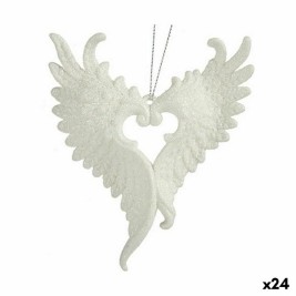 Коледна Украса Krist+ Бял Пластмаса Пурпурин Ангелски Крила 12 x 13 x 2,5 cm (24 броя)
