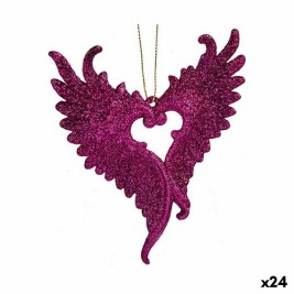 Коледна Украса Krist+ Фуксия Пластмаса Пурпурин Ангелски Крила 12 x 13 x 2,5 cm (24 броя)
