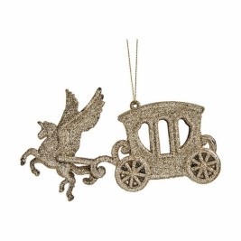 Коледна Украса Krist+ Champagne Пластмаса Пурпурин Магическа Количка 15 x 8,5 x 4,5 cm (24 броя)