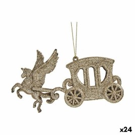 Коледна Украса Krist+ Champagne Пластмаса Пурпурин Магическа Количка 15 x 8,5 x 4,5 cm (24 броя)