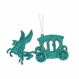 Коледна Украса Krist+ Зелен Пластмаса Пурпурин Магическа Количка 15 x 8,5 x 4,5 cm (24 броя)