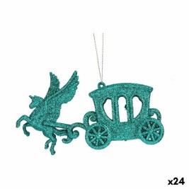 Коледна Украса Krist+ Зелен Пластмаса Пурпурин Магическа Количка 15 x 8,5 x 4,5 cm (24 броя)