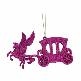 Коледна Украса Krist+ Фуксия Пластмаса Пурпурин Магическа Количка 15 x 8,5 x 4,5 cm (24 броя)