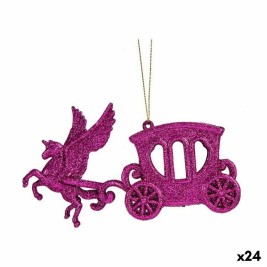 Коледна Украса Krist+ Фуксия Пластмаса Пурпурин Магическа Количка 15 x 8,5 x 4,5 cm (24 броя)
