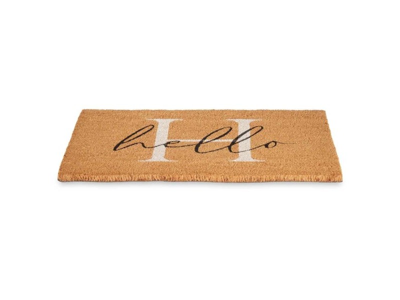 Изтривалка за Врата Gift Decor Hello Бял Черен Естествен PVC 100 % PVC Кокосови влакна 60 x 1 x 40 cm (10 броя) (12 броя)