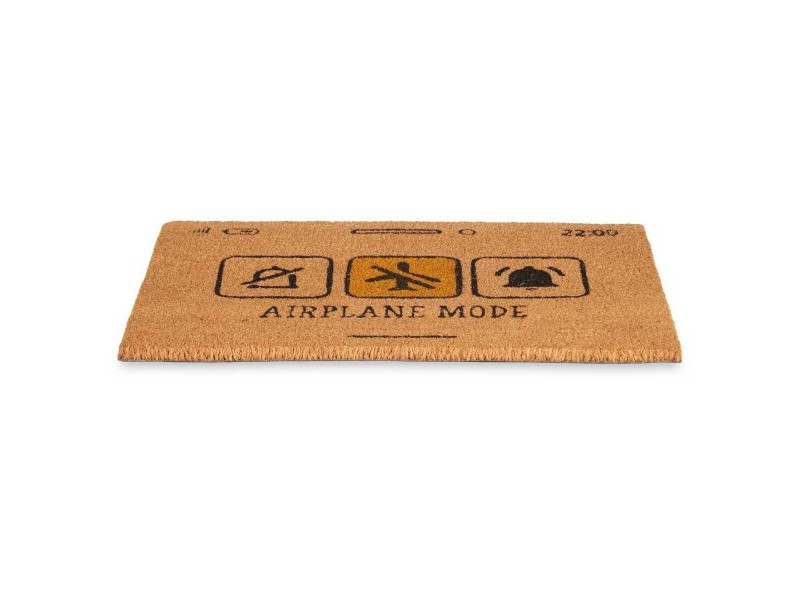 Изтривалка за Врата Gift Decor Airplane Mode Жълт Черен Естествен PVC Кокосови влакна 60 x 1 x 40 cm (12 броя)